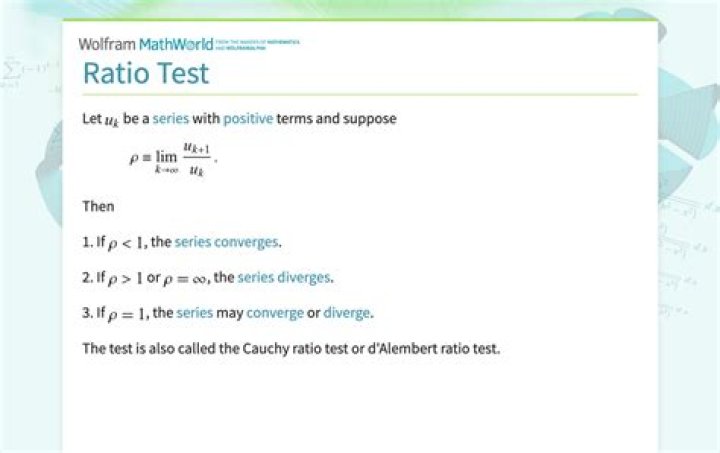 Proof for the Ratio Test