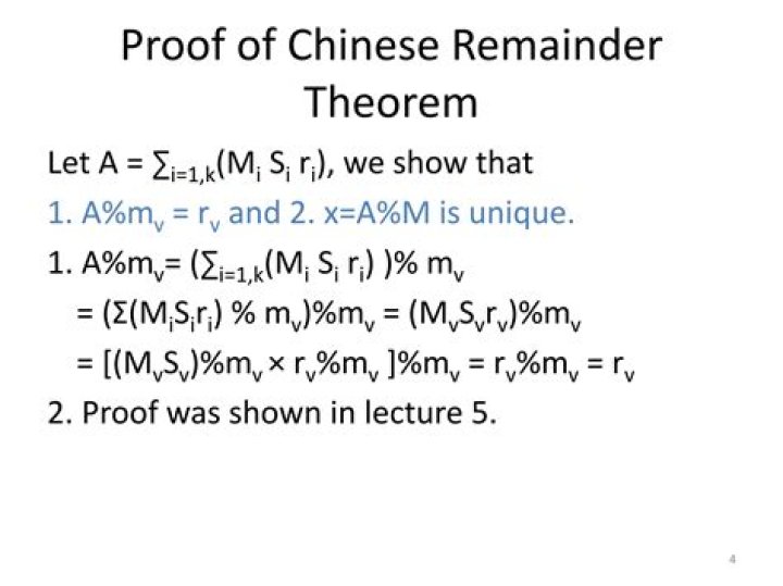 Proof of Chinese Remainder Theorem