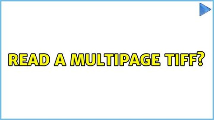 Read a multipage tiff?