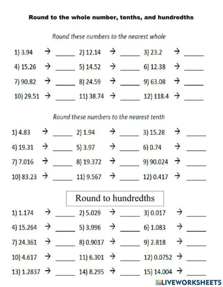 Rounding off to nearest tenths