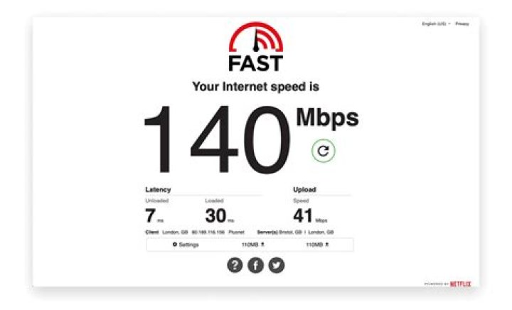 Satellite broadband speed test - fast.com