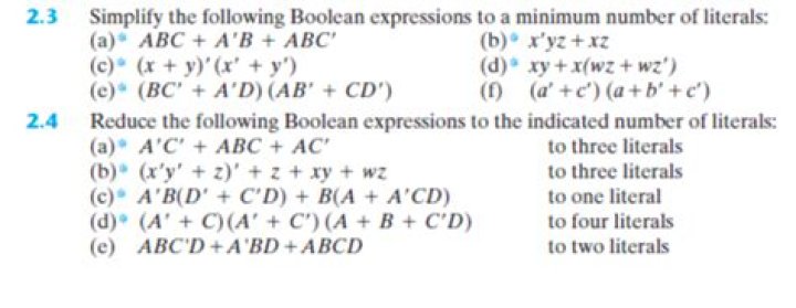 Simplify boolean expression to minimum number of literals