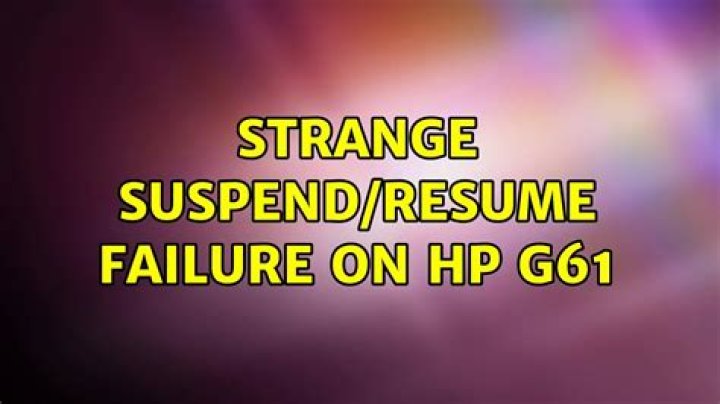 suspend/resume failure