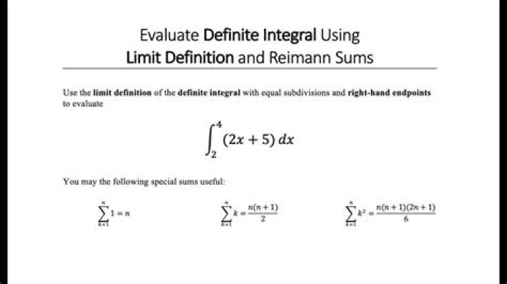 The limit definition of a definite integral