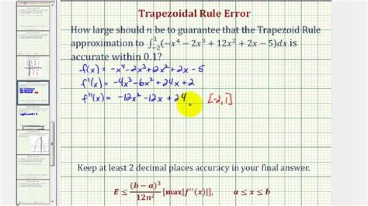 Trapezoidal Rule Accuracy