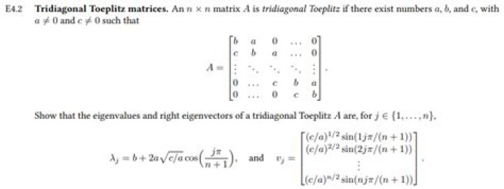 Tridiagonal Matrix's Rank and Eigenvalues