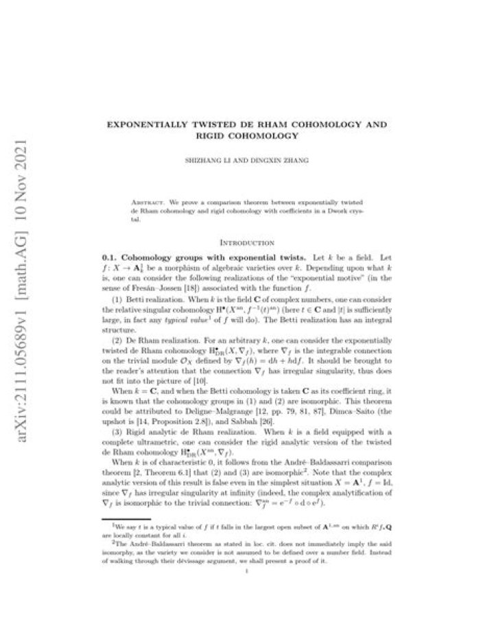 Twisted de Rham Cohomology