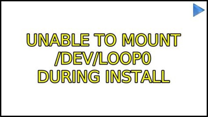 Unable to mount /dev/loop0 during install