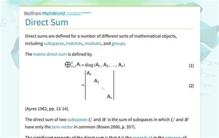 Understanding direct sum of matrices