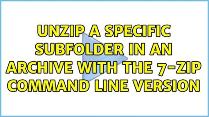 Unzip a specific subfolder in an archive with the 7-Zip command line version