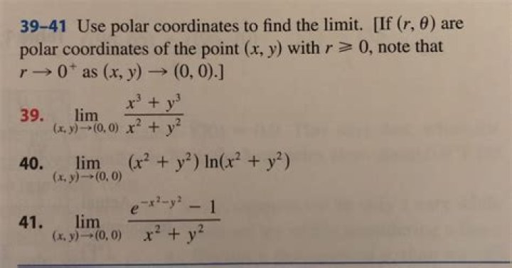 Use Polar Coordinates to Find the Limit...