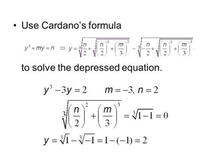 Using Cardano's formula to find roots