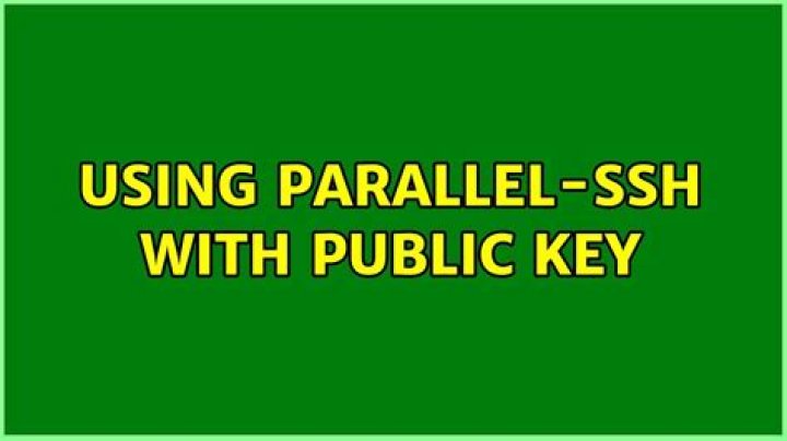 Using parallel-ssh with public key