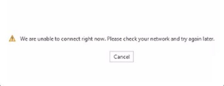 we are unable to connect to the store