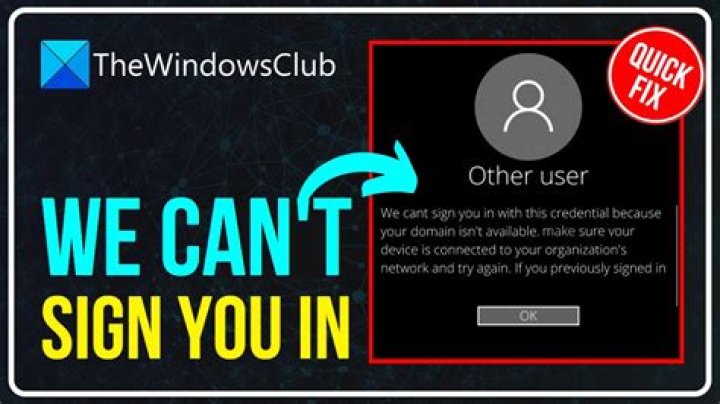 We can't sign you in with this credential because your domain isn't available