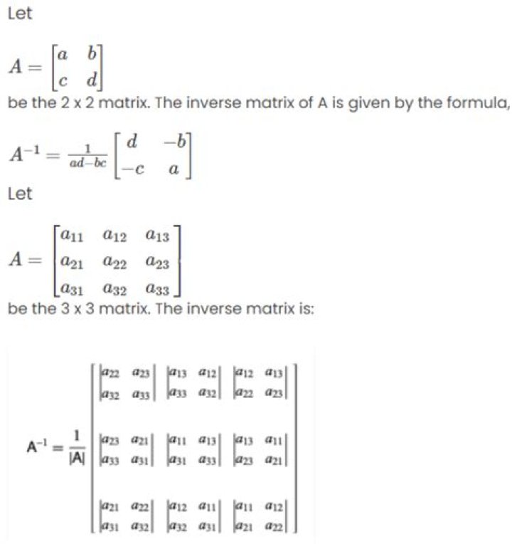 What does calculating the inverse of a matrix mean?