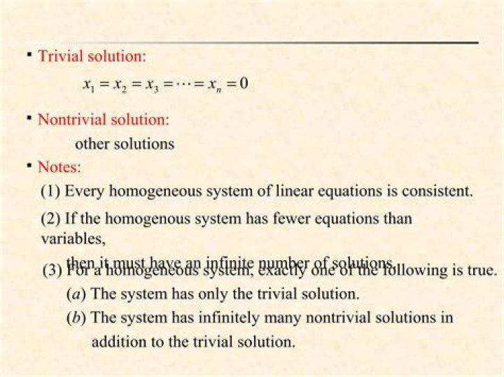 What is meant by "nontrivial solution"?
