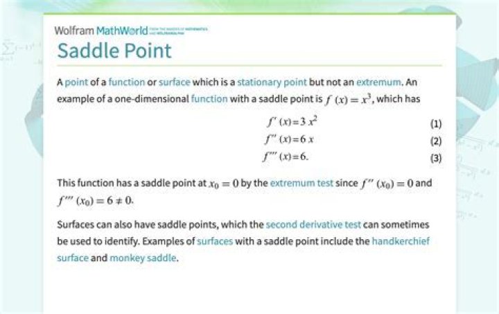 What is the ordinary definition of a saddle-point?