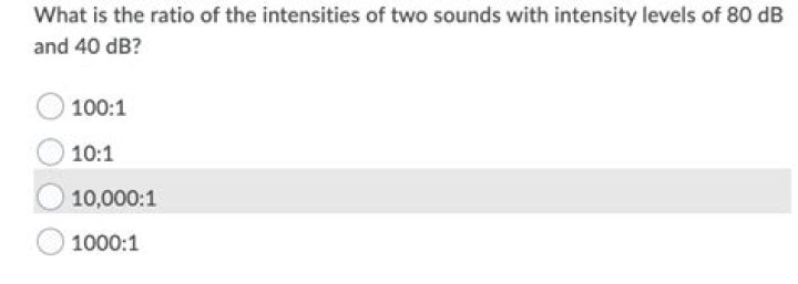 What is the ratio of the intensities of the two sounds?