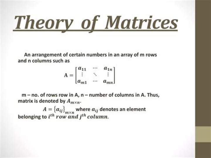 What is the theory of Matrices?