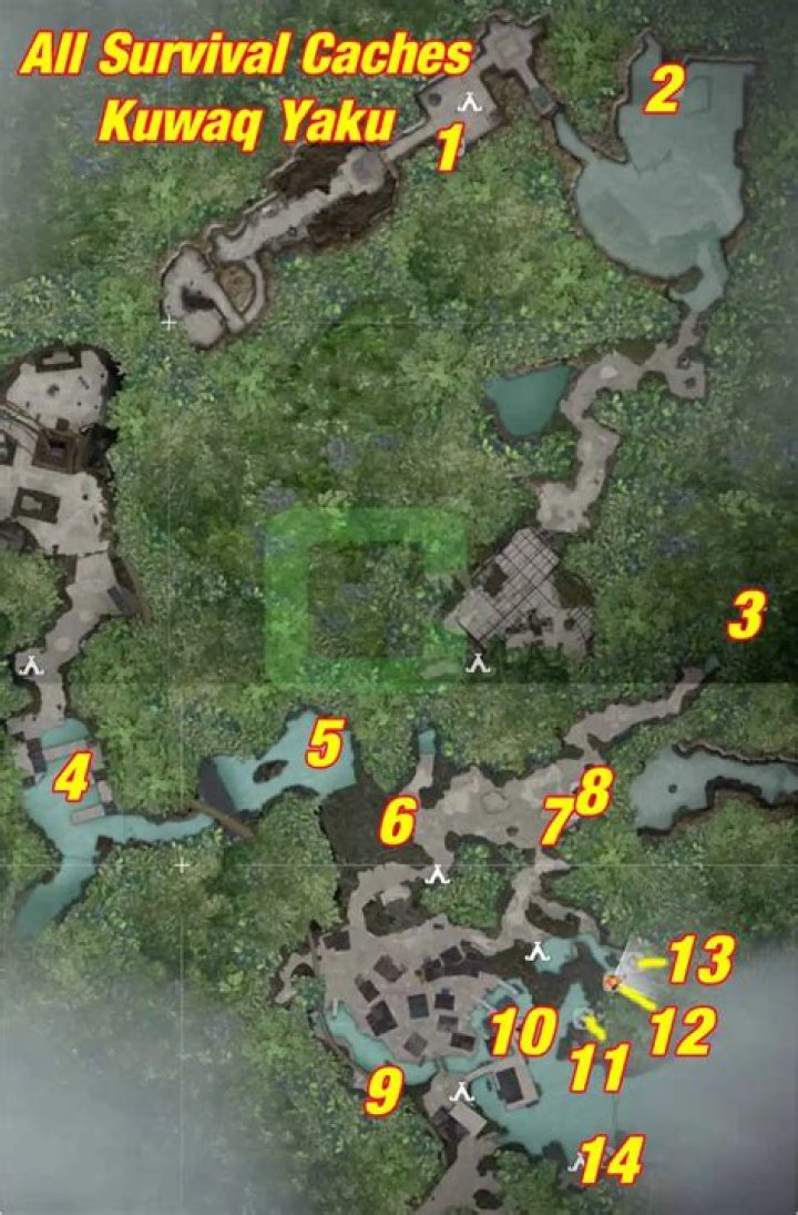 Where are the last survival caches in Geothermal Valley?