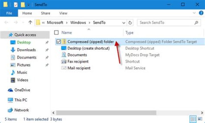 Where do I find the "send to" Compressed (Zipped) folder