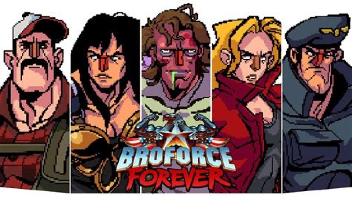 Which characters are in Broforce, and whose spoof are they?