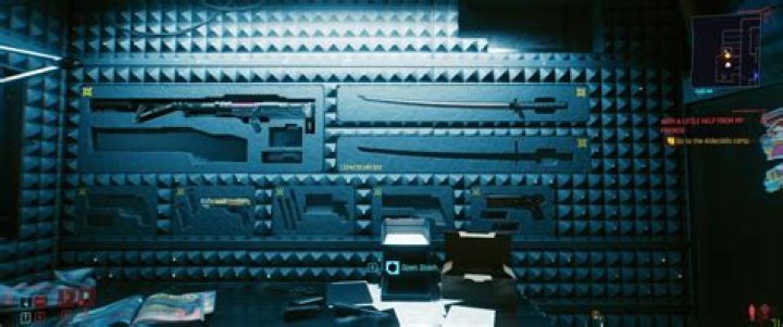 Which weapons can V display on their Apartment Stash Wall?
