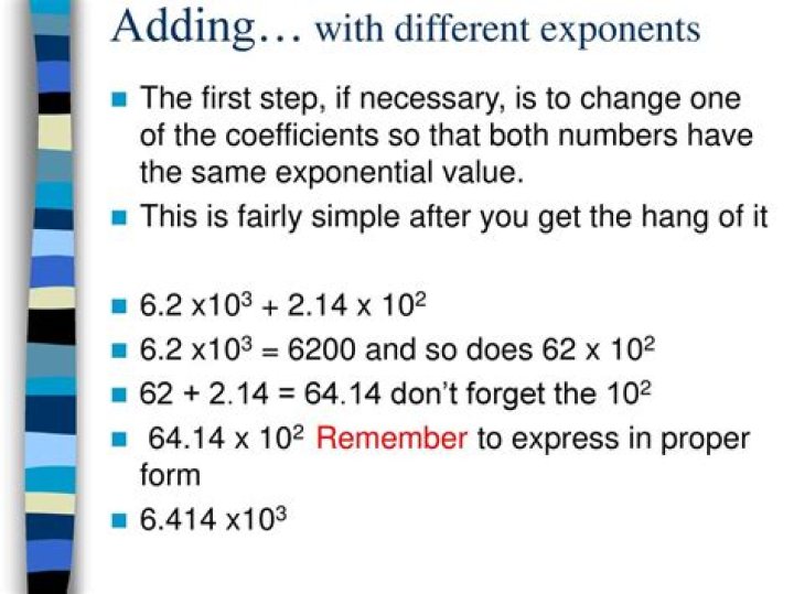 Why can't you add terms with different exponents?