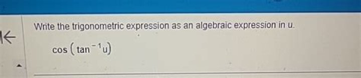 Write the trigonometric expression as an algebraic expression