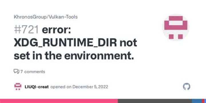 XDG_RUNTIME_DIR not set in the environment
